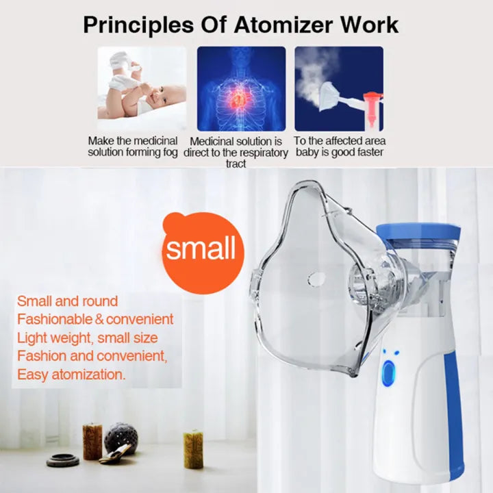 ⭐ Portable Mesh Nebulizer | Silent Handheld Inhaler for Kids & Adults