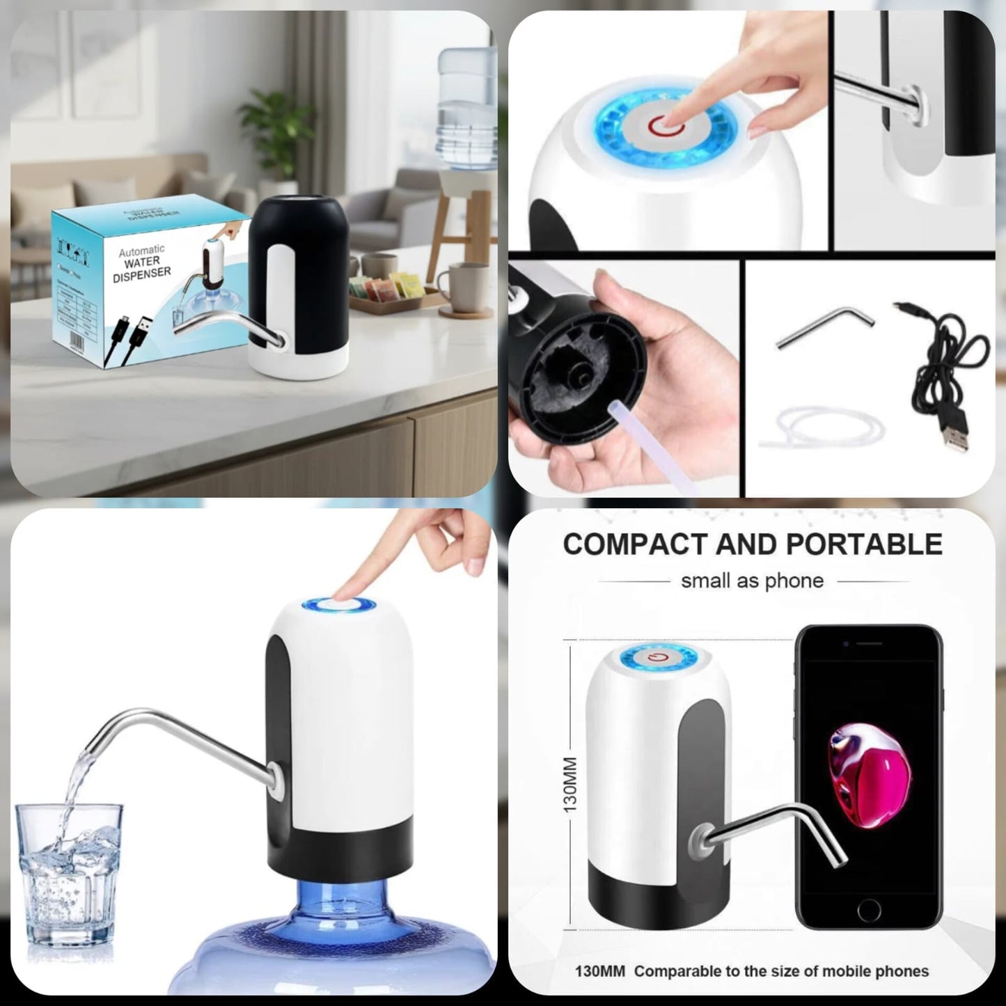 ✨Premium Rechargeable Automatic Water Pump – Portable One-Touch Electric Water Dispenser for Bottles