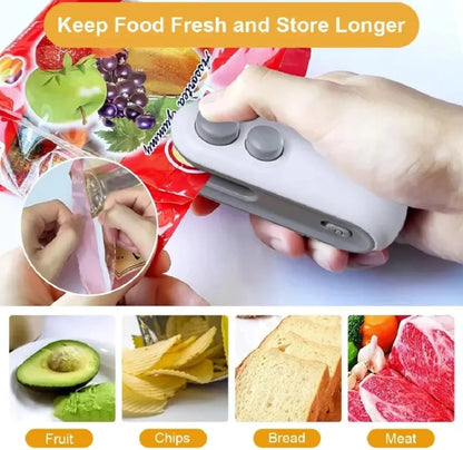 🔥 FreshLock Mini Portable Heat Sealer | USB Rechargeable Food Storage Saver