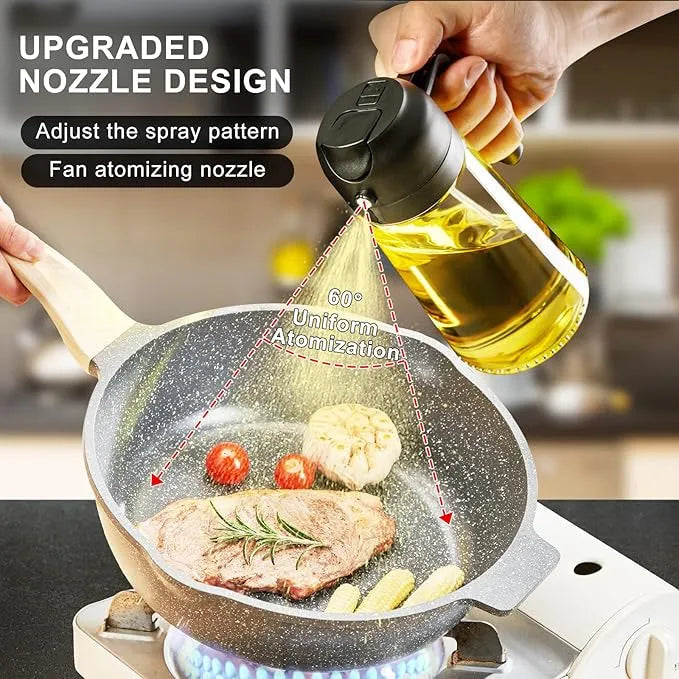 2-in-1 Oil Sprayer & Dispenser Bottle – 500ML Smart Kitchen Oil Control Bottle