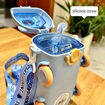 ⭐ Cute Cartoon Kids Water Bottle 500ml | BPA-Free Anti-Spill Bottle with Carry Strap
