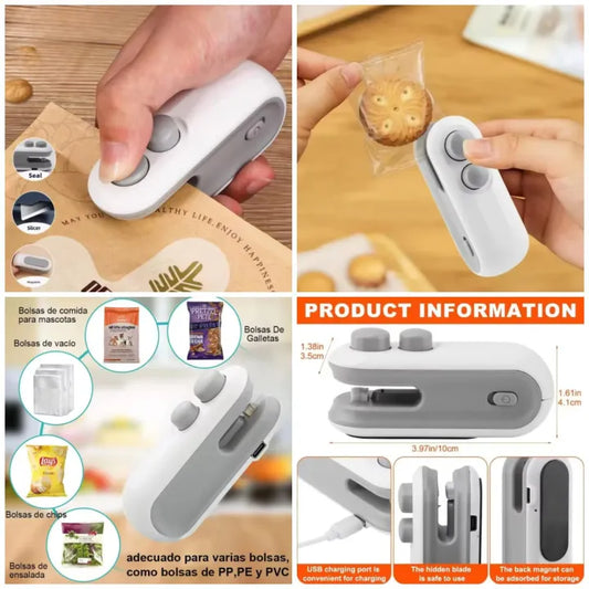 🔥 FreshLock Mini Portable Heat Sealer | USB Rechargeable Food Storage Saver