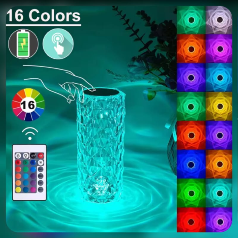💎 Rechargeable Crystal Touch Lamp with Remote – Luxury Dimmable LED Table Lamp