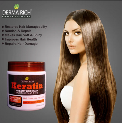 Derma Rich Pro Keratin Hair Mask – Deep Nourishing & Smoothing Treatment