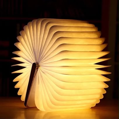 LED Wooden Book Lamp – Foldable 3D Magnetic Book Light | USB Rechargeable | 3 Color Lighting Modes | Modern Home & Bedroom Decor