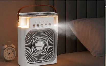 🔥3-in-1 Portable Air Cooler Fan | USB Mini AC with Mist, Humidifier & LED Lights