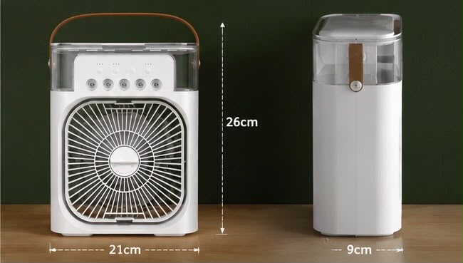 🔥3-in-1 Portable Air Cooler Fan | USB Mini AC with Mist, Humidifier & LED Lights