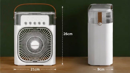 🔥3-in-1 Portable Air Cooler Fan | USB Mini AC with Mist, Humidifier & LED Lights