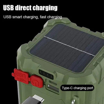 🌟Multifunction Rechargeable Solar Camping Lantern with High-Speed Fan, LED Torch & 5V Power Bank | Portable Emergency Light for Camping, Hiking & Outdoor Adventures