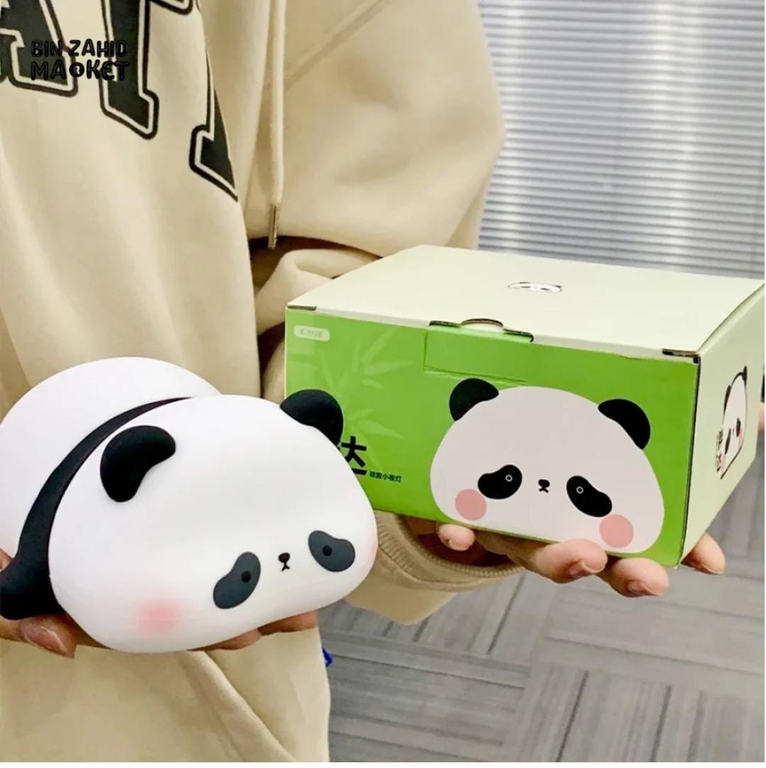 🌟Cute Panda Silicone LED Night Light – USB Rechargeable Touch Control Night Lamp for Kids, Baby Nursery & Bedroom | Soft Warm Glow Gift