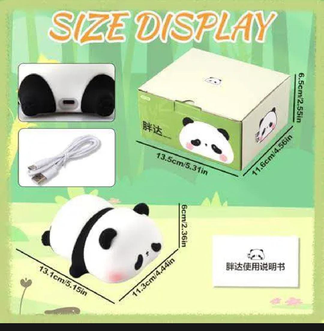 🌟Cute Panda Silicone LED Night Light – USB Rechargeable Touch Control Night Lamp for Kids, Baby Nursery & Bedroom | Soft Warm Glow Gift