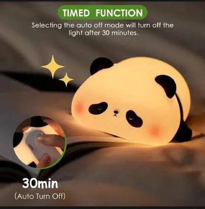 🌟Cute Panda Silicone LED Night Light – USB Rechargeable Touch Control Night Lamp for Kids, Baby Nursery & Bedroom | Soft Warm Glow Gift