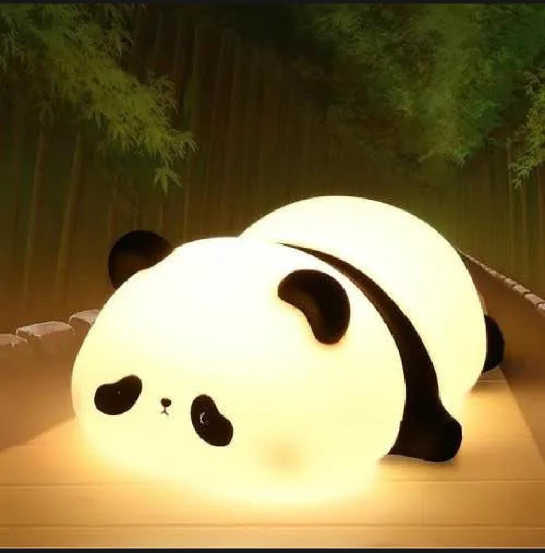 🌟Cute Panda Silicone LED Night Light – USB Rechargeable Touch Control Night Lamp for Kids, Baby Nursery & Bedroom | Soft Warm Glow Gift