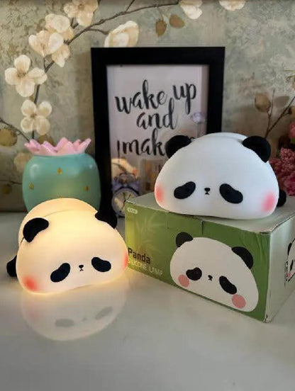 🌟Cute Panda Silicone LED Night Light – USB Rechargeable Touch Control Night Lamp for Kids, Baby Nursery & Bedroom | Soft Warm Glow Gift