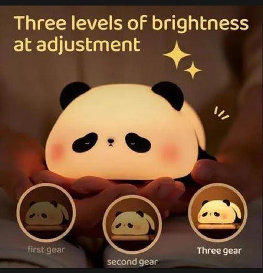 🌟Cute Panda Silicone LED Night Light – USB Rechargeable Touch Control Night Lamp for Kids, Baby Nursery & Bedroom | Soft Warm Glow Gift