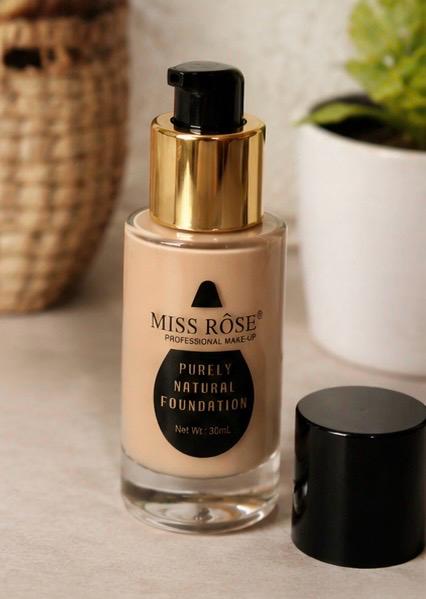 ✨Miss Rose Professional Purely Natural Liquid Foundation – Full Coverage Soft Matte Finish Makeup Base (30ml)