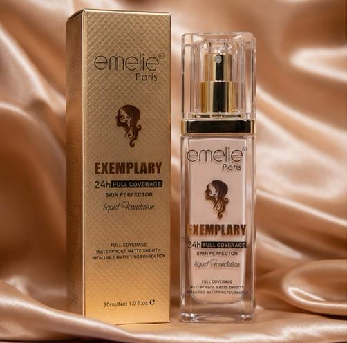 Emelie Paris 24H Skin Perfector™ Full Coverage Liquid Foundation – Flawless Matte Finish & Long-Lasting Beauty