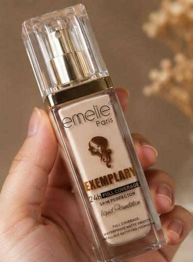 Emelie Paris 24H Skin Perfector™ Full Coverage Liquid Foundation – Flawless Matte Finish & Long-Lasting Beauty