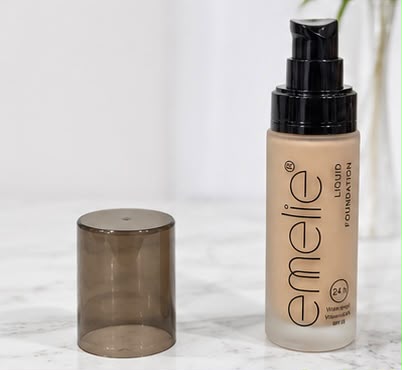 ✨Emelie Paris 24H Waterproof Liquid Foundation SPF 25 – Vitamin Enriched Flawless Matte Finish Makeup Base (30ml)