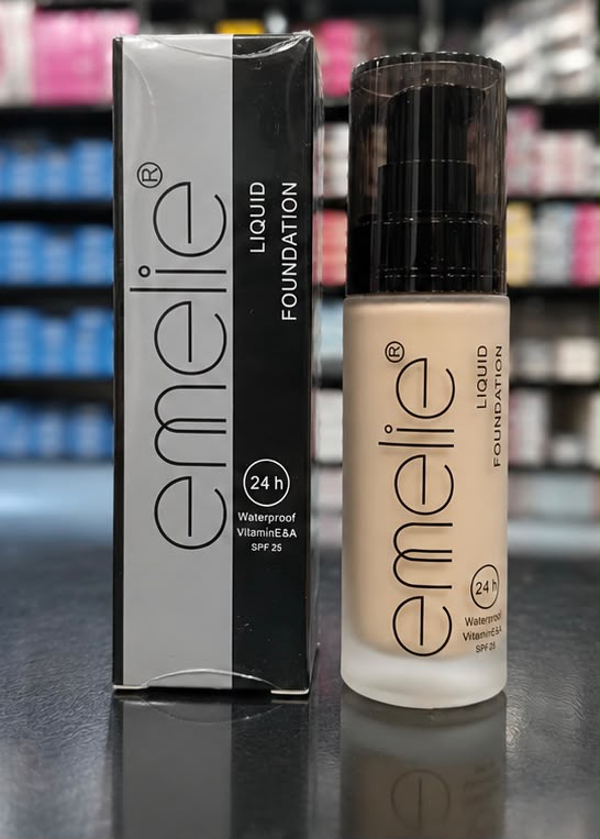 ✨Emelie Paris 24H Waterproof Liquid Foundation SPF 25 – Vitamin Enriched Flawless Matte Finish Makeup Base (30ml)
