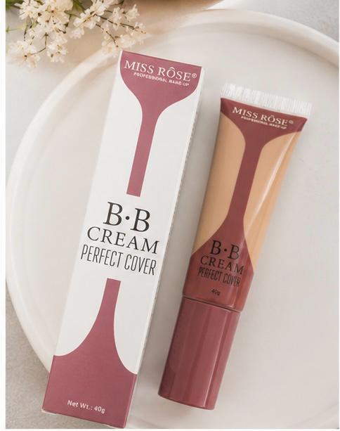 ✨Miss Rose Perfect Cover BB Cream Foundation SPF – 24H Full Coverage Flawless Matte Finish Makeup Cream (40g)