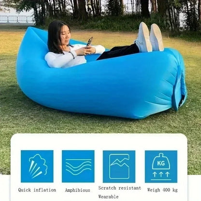 🌬️ Premium Portable Fast-Inflating Air Lounger Sofa – Foldable Outdoor Inflatable Couch (No Air Pump Required)