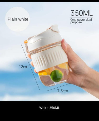 ✨Premium Glass Sipper Bottle with Straw – Portable Heat-Resistant Coffee, Juice & Milk Tea Tumbler
