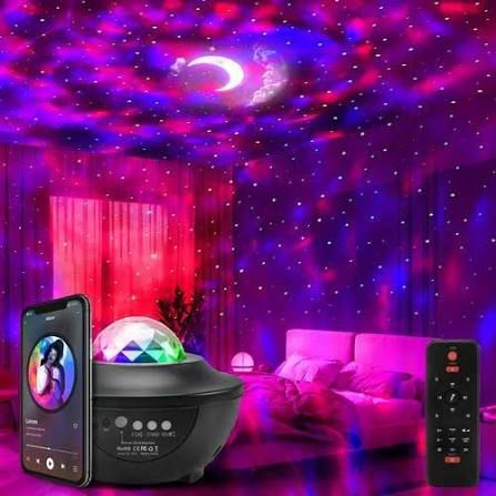 ✨Galaxy Star Projector Night Light with Bluetooth Speaker & Remote – Adjustable Multicolor Ambient Light for Bedroom & Home