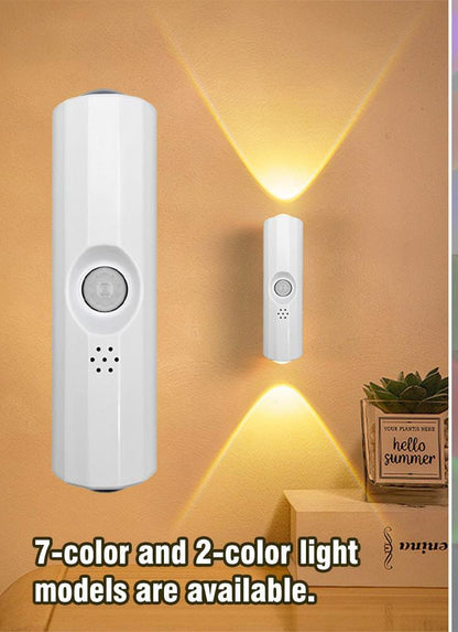 ✨Smart Dual-Head Motion Sensor LED Wall Light – Wireless Magnetic Night Lamp with Sunset Ambient Lighting