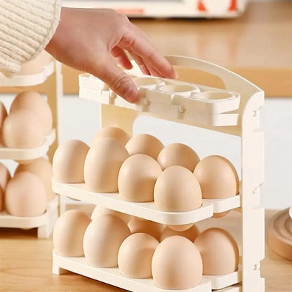 ✨Premium 3-Tier Folding Egg Storage Rack – Space-Saving Organizer for Up to 24 Eggs | High-Quality Kitchen Essential
