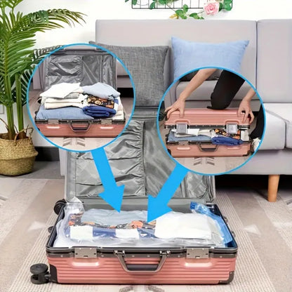 Vacuum Storage Bags with Hand Pump – Reusable Space Saver Compression Bags for Clothes, Blankets & Bedding