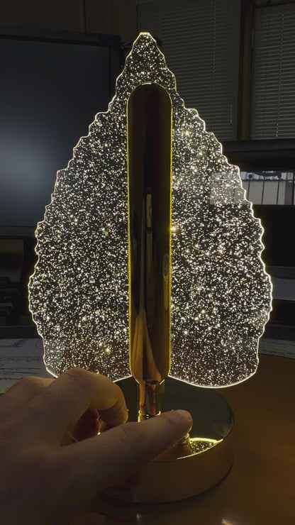 LumiLeaf™ Crystal LED Table Lamp – Elegant Gold Leaf Design