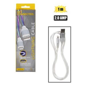 Usb cable lightning 2.0 amp m/col 90cm