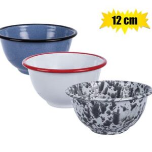 Mixing bowl enamel 12cm footed