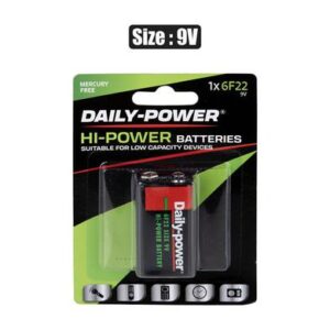 Batteries h/power size:9volt 1pce blistr