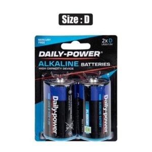 Batteries alkaline size:d 2pce blister