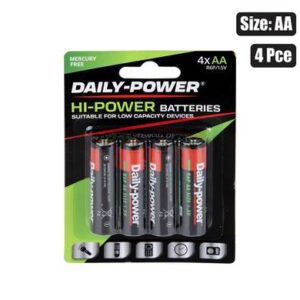Batteries h/power size:aa 4pce blister