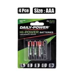 Batteries h/power size:aaa 4pce blister