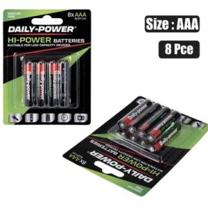 Batteries h/power size:aaa 8pce blister