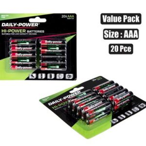 Batteries h/power size:aaa 20pce valu pk