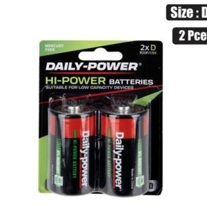Batteries h/power size:d 2pce blister