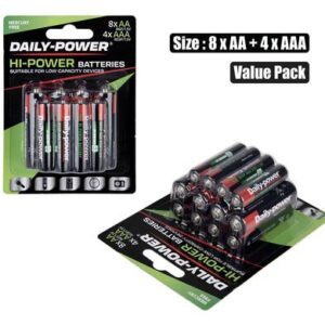 Batteries h/power aax8+aaax4 value pack
