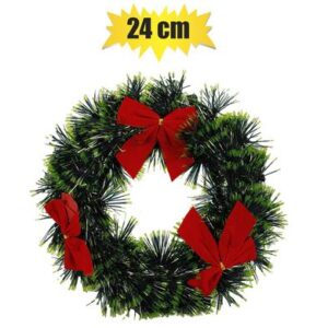Xmas wreath tinsel 24cm