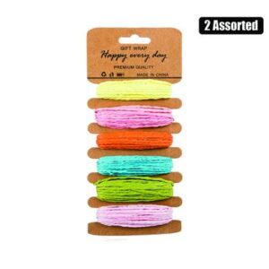 Paper raffia twine 6 asstd colors 5mmx5m