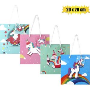Gift-bag ppr med unicorn 20x20cm