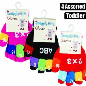 Gloves toddler acr knit letters/nos.
