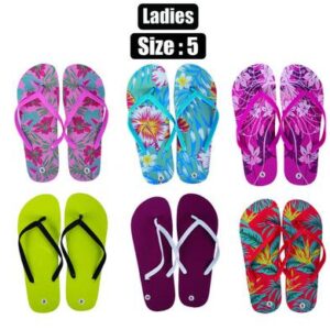 Flip flops ladies asstd size 5