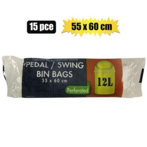 Refuse bag 15pc pedal/swing 55x60cm 12l