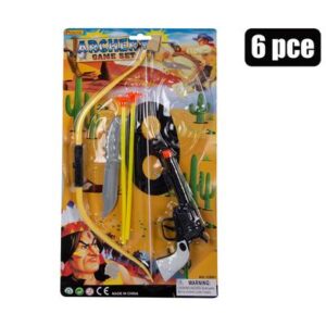 Boys playset archery cowboy 6pc 43cm