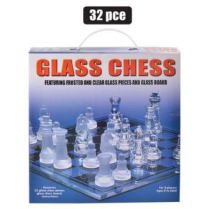 Game chess glass 32pce figurines 25x25cm